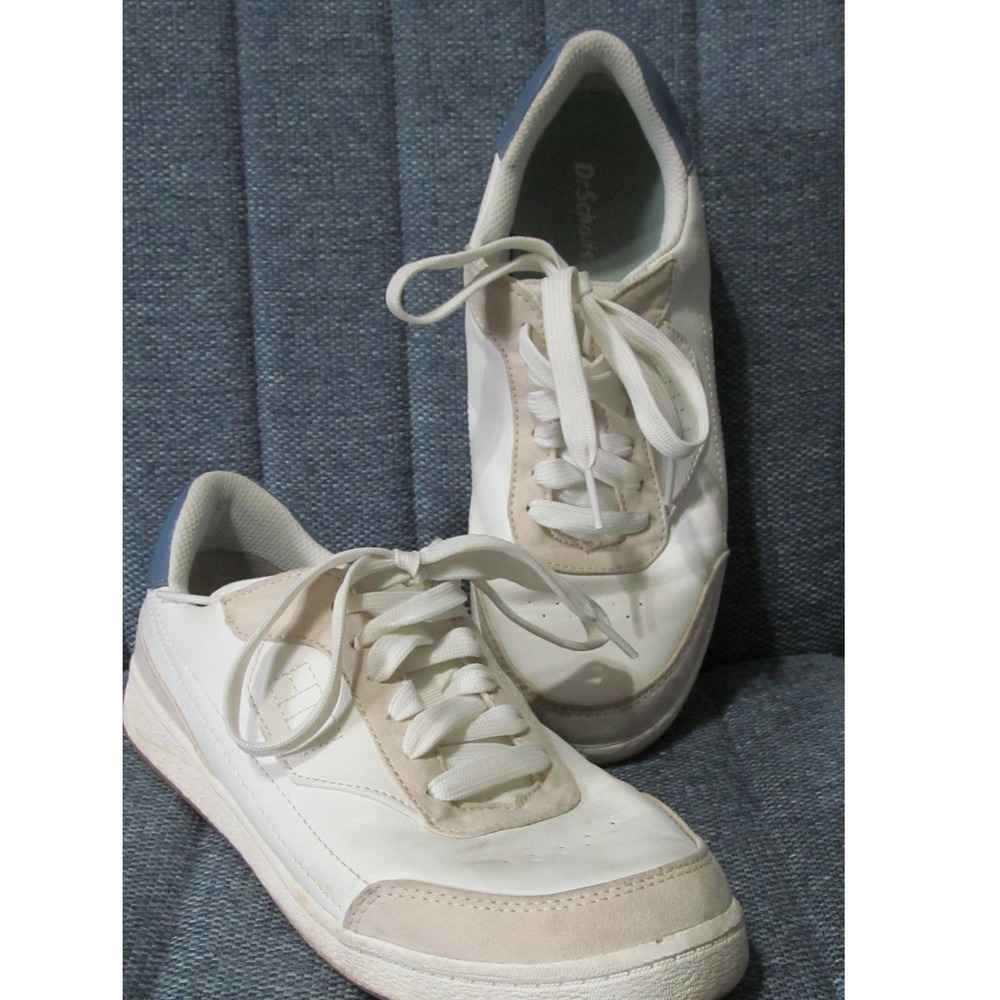 Dr Scholls Dink It White Beige Blue Sneakers Shoes Womens Size 7.5